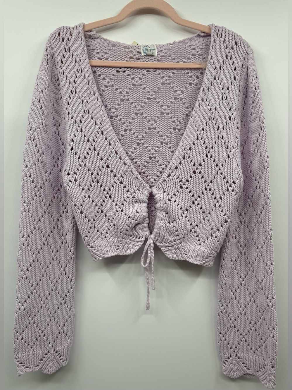 Francesca’s Belle Keyhole Crochet Cardigan SZ LG